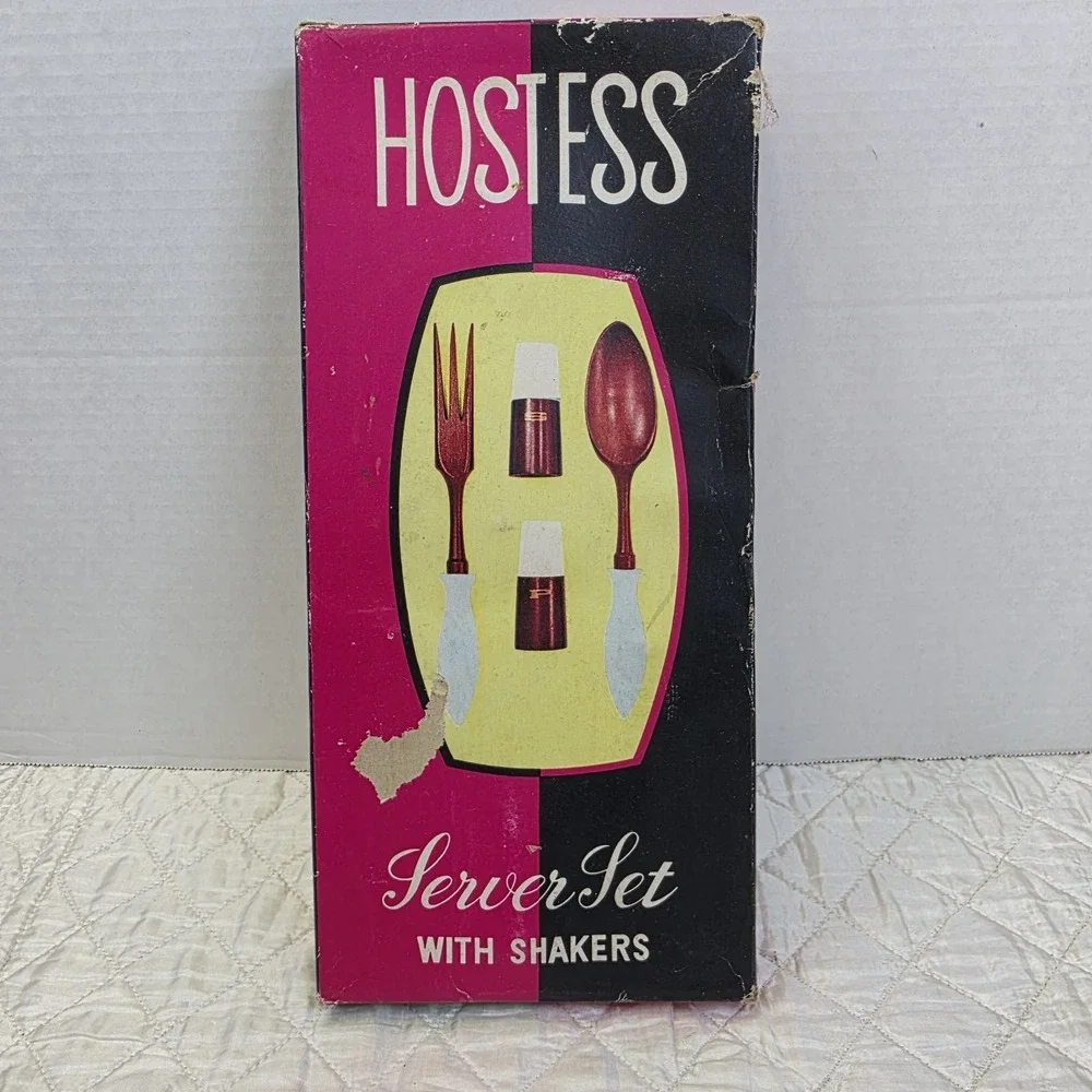MCM Cottagecore Kitschy Florida Hostess Server Set Salt & Pepper Shakers Box